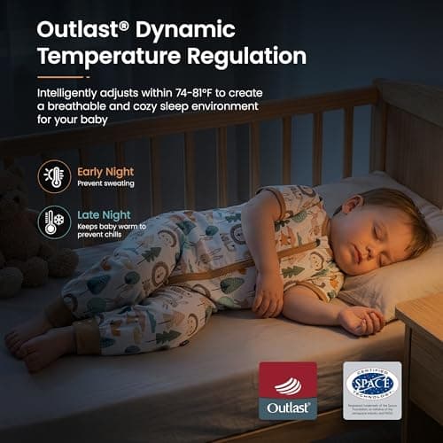 i-baby Outlast® Toddler Sleep Sack with Legs, 0.5 TOG Lightweight Muslin Baby Wearable Blanket, Walker Sleeping Sack with Outlast Temperature Regulation, Sleeping Bag with 2-Way Zipper 9-12M - Thumbnail 3