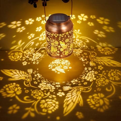 Valentine's Day Gifts Hummingbird Solar Lanterns Outdoor Waterproof - Birthday Gifts for Women, Grandma - Hanging Solar Lights Decoration for Garden, Patio, Yard Decor Solar Lantern for Outside