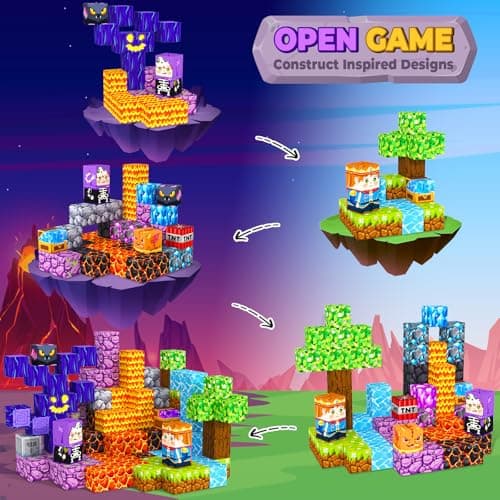 MyWodGame Magnetic Blocks Building Toys for 3 4 5 6 7 8 9 10 11 12 13 Year Old Boys Girls, Kids Magnetic Cubes Tiles Montessori Sensory Travel Magnet Toys Games Christmas Birthday Party Toddler Gifts - Thumbnail 2