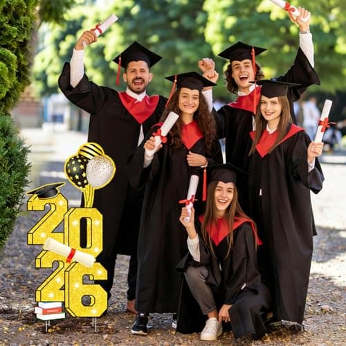 3.5FT Large Class 2026 Graduation Yard Sign Yard Decorations Congrats Graduation Lawn Signs 2026 Grad Yard Signs with Stakes for Outdoor Indoor Congrats Graduation Party Decoration Supplies - Thumbnail 4