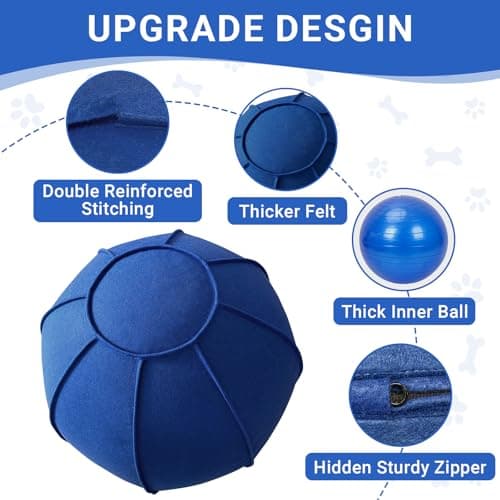 VOXGET Herding Ball Toy for Dogs and Horses, 25" Thickened Durable Herding Ball Set for Australian Shepherd, Interactive Dog Training Toys for Large Breeds Outdoor Play and Exercise Agility (Blue,L) - Thumbnail 6