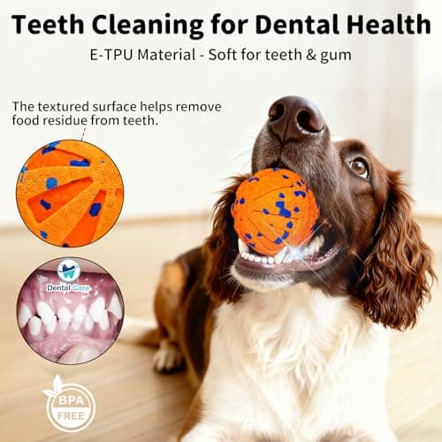 JoyBruko Interactive Dog Toys Ball, Moving Dog Toys to Keep Them Busy, Automatic Self Rolling & Bouncing, Soft E-TPU Material IPX7 Waterproof, Enrichment for Small Medium Large Breeds, Orange - Thumbnail 4