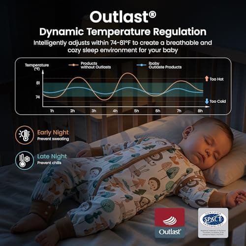 i-baby Outlast® Baby Sleep Sack with 2-Way Detachable Sleeves, Unisex Toddler Sleeping Bag with Smart Temperature Regulation, Growth-Friendly Baby Wearable Blanket with Legs for Infants, 3-4T - Thumbnail 4