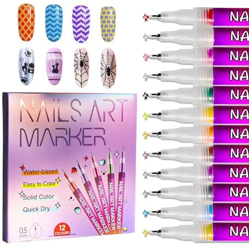 Nail Art Pens Set 12 Colors Nail Art Markers for DIY Painting Nails, Drawing, Dotting & Liner Designs, Nail Pens for Adults & Teens Nail Art, Home Salon Beauty Manicure Tools, 2026 New - Image 1