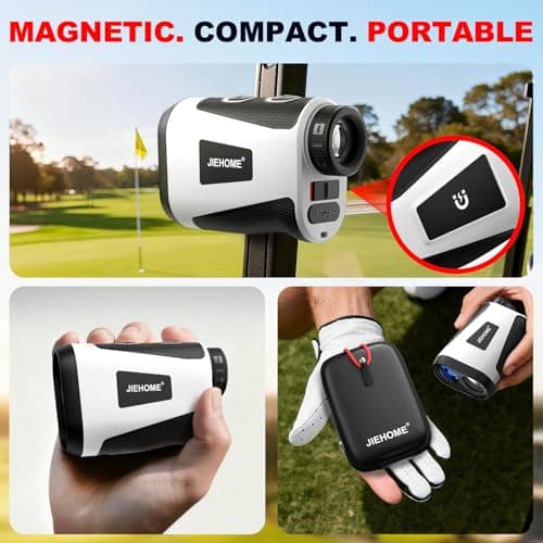 JIEHOME Golf Rangefinder with Slope & Magnetic, 7 Modes(Triangulation) Upgraded Laser Rangefinders, 1200 Yards, 7X Magnification, Range Finder for Golfing Hunting Golf Accessories for Men Women - Thumbnail 5