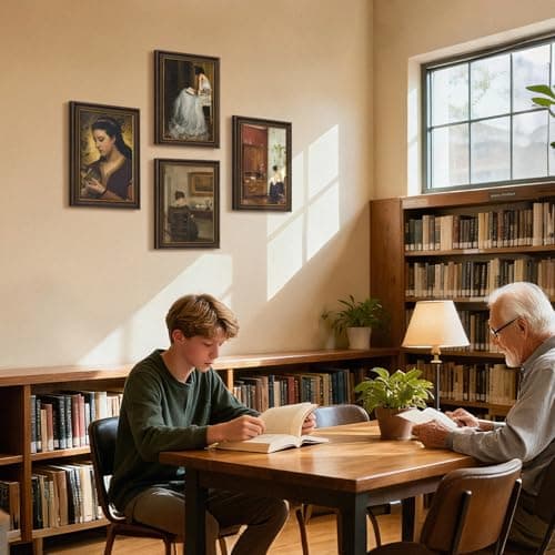 DAJONART Vintage Gold Framed Canvas Book Wall Art,Woman Reading Printed Oil Painting Wall Art, 8 x12 Rustic Gold Framed Canvas Books Posters,Feminist Portrait for Library Bedroom Decor, Gift for Book Lovers - Thumbnail 6