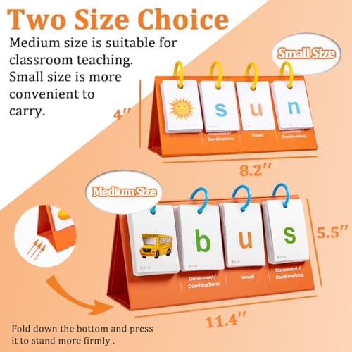 Alened Phonics Flash Cards for Kids 3-8, Sight Words Flash Cards for Kindergarten 1st 2nd 3rd Grade, CVC CVCC CCVC Word Builder, Homeschool & Classroom Phonics Learning Supplies - Thumbnail 3