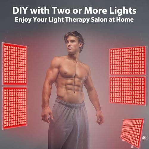 Red Light Therapy for Body and Face, Infrared Red Light Therapy Device with Stand, 660nm and 850nm LED RedLight Panel for Full Body Skin Rejuvenation at Home (2 Pack) - Thumbnail 6