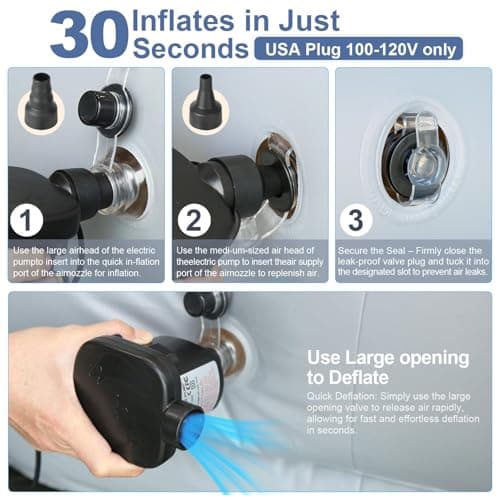 LOREINTA Inflatable Toddler Travel Bed – Portable Toddler Bed with Safety Bumpers, Toddler Floor Bed for Travel, Camping, Sleepovers – Kids Blow Up Bed with Pump & Carry Bag - Thumbnail 5