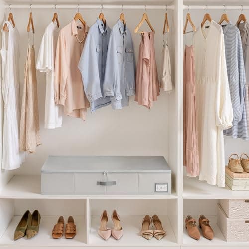 GRANNY SAYS 7.5" Foldable Underbed Storage Box with Lid, 82L Large Under Bed Storage Containers with Reinforced Bottom for Comforters & Blankets, High Capacity Seasonal Bedding Organizer, 2 Pack,Grey - Thumbnail 5