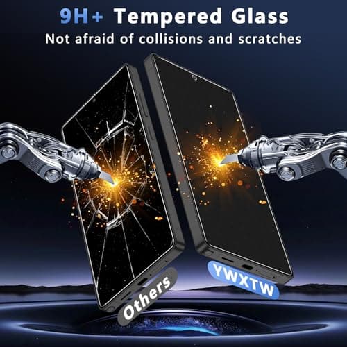 YWXTW 2 Pack Matte Screen Protector for Samsung Galaxy S26 + 1 Set Camera Lens Protector, [Smooth as Silk] [Fingerprint Unlocking] Anti Glare Anti Fingerprint Tempered Glass Screen - Thumbnail 4