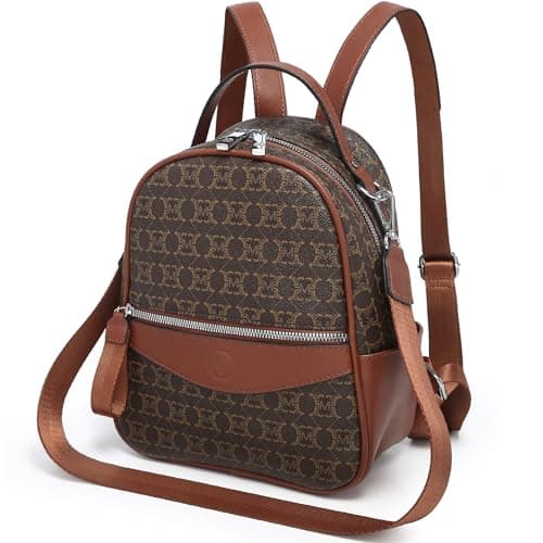 VANSARTO Mini Backpack Purse for Women Multi Pocket Small Backpacks Ladies Convertible Shoulder Handbags Designer Travel Backpack with Wide Strap, Brown - Image 1