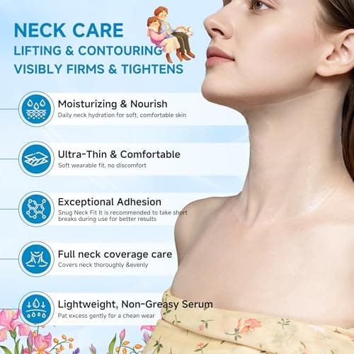 Neck Mask 8PCS, HONLINK Hydrolyzed Collagen Neck Mask Set with Hyaluronic Acid & Peptide,Moisturizing Firming Masks for Crepey Skin, Helps Reduce the Appearance of Fine Lines for Smoother-Looking Skin - Thumbnail 2