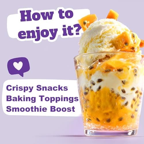 Freeze Dried Passion Fruit Chunks 16 oz (Pack of 1) | 100% Natural, No Sugar No Additives | Crunchy Tropical Fruit Snacks for Smoothies, Baking, Yogurt, Tea & Desserts | Vegan, Gluten-Free, Resealable Bag - Thumbnail 6