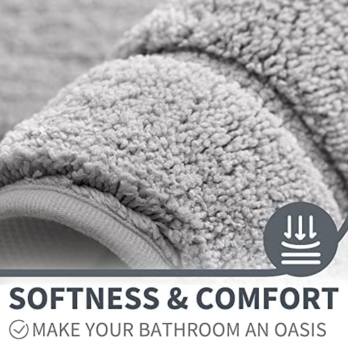 GRANNY SAYS Gray Bathroom Rugs, Bath Mats for Bathroom Non-Slip, Super Soft and Water Absorbent, Microfiber Bath Rugs, Machine Wash Dry, Large Bath Rugs for Bath Floor, Tub and Shower 36" x 24" - Thumbnail 3