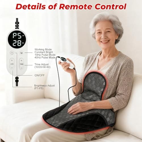 Cholas Red Light Therapy for Body, 3-in-1 Near Infrared Red Light Therapy for Shoulder Back Neck, 660nm and 850nm Wearable Red Light Pad with 3 Light Modes, for Office Home Use,Gift for Men Women - Thumbnail 6