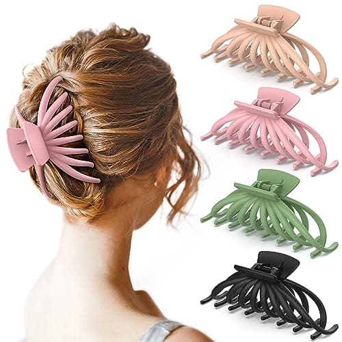 Hair Clips for Women - OPAUL Matte Nonslip Large Hair Claw Clips for Thick and Thin Hair, 4.7 Inch Strong Hold Big Hair Clips Fashion Hair Styling Accessories Christmas Gifts for Women Girls - Image 1