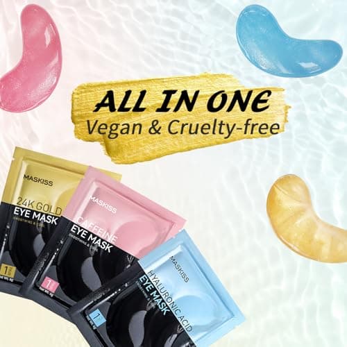 Maskiss Under Eye Patches (15 Pairs), 3 Colors Eye Masks Gift Set for Dark Circles Puffy Eyes, Undereye Bags and Wrinkles, Bachelorette Party Favors for Women, Skin Care Set Gifts Teen Girls - Thumbnail 5