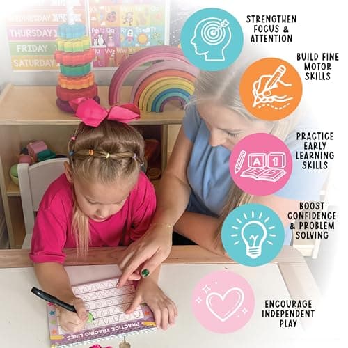 Hadley Designs Magic Grooved Writing Practice for Kids- Preschool Learning Activities, Letter Tracing for Kids Ages 3-5, Magic Book Handwriting Practice, Kindergarten Workbooks, Easter Gifts For Kids - Thumbnail 6