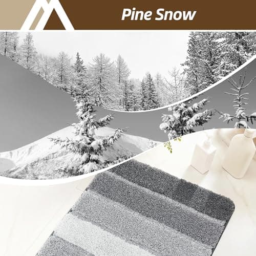 COSY HOMEER Bathroom Rugs 36"x24", Ultra Soft Absorbent Bath Mat with Non-Slip TPR Backing, Machine Washable Shaggy Rug for Bathroom Floor, Grey - Thumbnail 3