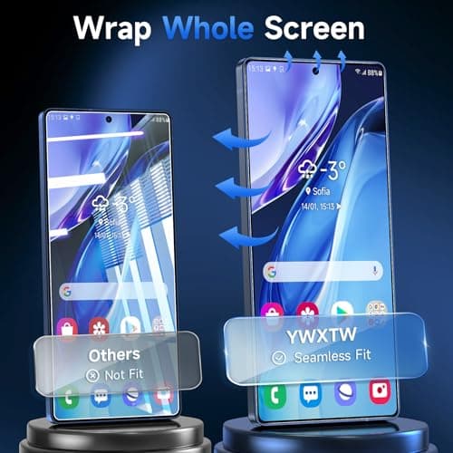 YWXTW Anti Reflective Screen Protector for Samsung Galaxy S26 Ultra, [Bubble Free] Anti Glare & EZ Unlock Tempered Glass S26 Ultra Accessories, Case Friendly, 2 Pack - Thumbnail 3