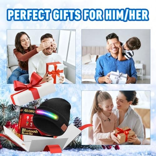 Stocking Stuffers for Adults Men, Bluetooth Beanie Hat with Light, Christmas Stocking Stuffers for Teen Boys, White Elephant Gifts for Adults Him Boyfriend Dad Husband, Gifts for Men Who Want Nothing - Thumbnail 3
