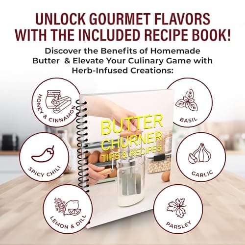 Dazey Butter Churn - Hand Crank Butter Churner- Manual Butter Maker- Beech Wood BUTTER PADDLES INCLUDED. Create Delicious Homemade Butter With Your Own Hand Crank Dazey Butter Churner (Turn N Churn) - Thumbnail 4