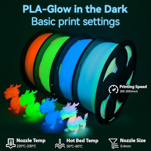 1.75mm PLA Filament Bi-Color Yellow Pink Glow in The Dark with Smooth Surface, Best with UV Lamps Luminous Dual Color 3D Printer Filament, 1kg (2.2lbs) Plastic Spool 3D Printing PLA Filament Rod - Thumbnail 4
