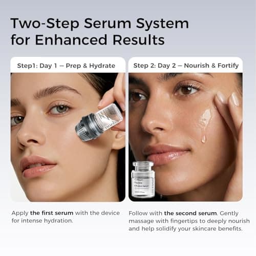 Micro Infusion System for Face & Neck, Titanium Needle Cosmetic Stamp Hydra Microneedling Serum - Peptides & Hyaluronic Acid Serum for All Skin Types, 0.25mm Home Infusion Set - Thumbnail 6