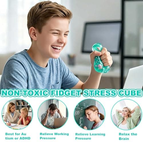 Squishy Ice Cube Fidget Toy - Gifts for Men Women Stress Ball for Desk Fidgeting, Soft Sensory Squeeze Toy for Visual Healing & Tactile Calm, Quiet Anxiety Relief Fidgets for Office, Classroom, Home - Thumbnail 4