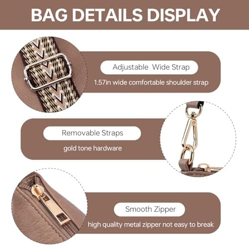 GEMIU Crossbody Purses for Women Multi Pocket Crossbody Bags for Women Trendy Dark Taupe - Thumbnail 5