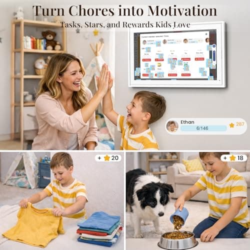 Digital Calendar: 15.6-inch Wall Planner Digital Calendar & Chore Chart with Video Call, 2K Smart Touchscreen Interactive Display for Family Schedules, 4+64GB, Wall/Desk Mountable, Great for Organizing Your 2026 Calendar - Thumbnail 4