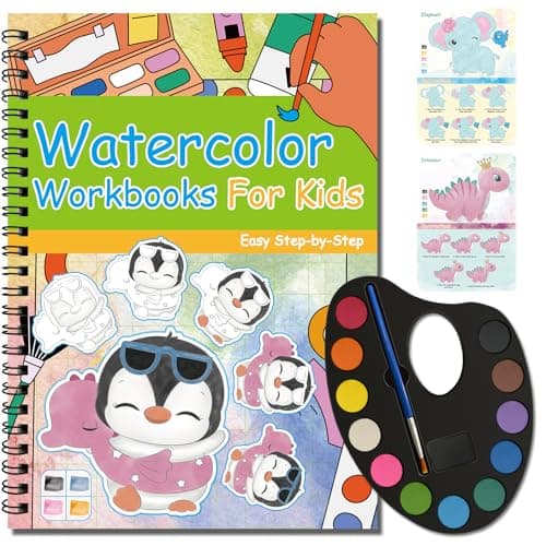 Kalysky Paint with Water Books for Kids Ages 2-4 4-8, Watercolor Coloring Book for Kids, Toddlers Watercolor Painting Book, Water Color Paint Set for Kindergarten Art Craft Drawing Gift - Image 1