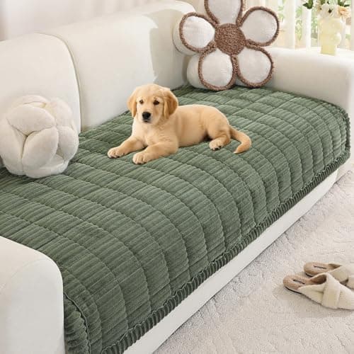 Royhom Couch Cover for Dogs Washable, Soft Thick Pet Couch Covers for Sofa, Pawcart Couch Protector Pet Friendly, Furniture Covers Dog Mat for Couches and Sofas (Green, 35.4 x 82.7 Inch) - Image 1