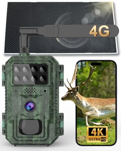 Vatony 4G Cellular Trail Camera-with 4K 48MP Wide Angle 120 Degree,Night Vision up to 100FT, Solar Powered Hunting Camera with SD Storage, IP68 Waterproof, Motion Activated Wildlife Camera - Image 1