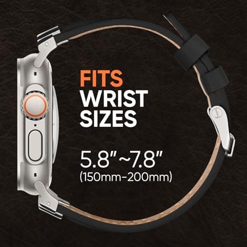 Suitisbest Leather Bands Compatible for Apple Watch Band 42mm 41mm 40mm 38mm, Genuine Leather Rugged Durable Metal Connector Replacement Strap for Women Men iWatch 11 10 9 8 7 6 5 4 3 SE - Thumbnail 4
