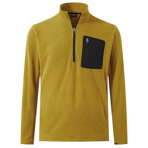 M MAELREG Quarter Zip Pullover Men Classic Golf Sweatshirt Dry Fit Soft Warmth Mens 3/4 Zip Pullover for Fall Yellow - Image 1