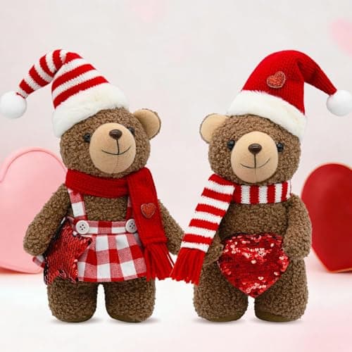 KnomeKo Valentines Day Gifts for Her - Valentines Gnomes Teddy Bear Farmhouse Table Decor for Home - Romantic Gifts Galentines Day Decorations - Image 1