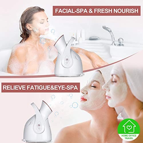Facial Steamer, Amconsure Nano Ionic Face Steamer for Home, 100ML Warm Mist Humidifier for Women Moisturizing, Unclogs Pores-Bonus Stainless Steel Skin Kit and 2 Face Scrubbers - Thumbnail 6