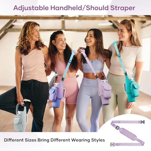 Bufilea Carrier Bag with Phone Holder Pockets for Stanley 40/30oz Tumbler with Handle, Insulated Neoprene Crossbody Bag Cup Holder w/Shoulder & Handheld Straps Fits Stanley Cup Accessories - Thumbnail 5