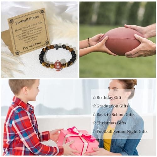 BAYLAY Football Gifts for Boys 8-12, Football Bracelet Easter Basket Stuffers Accessories Stuff for Boys Men Cross Bracelet Footballs Homecoming Senior Night Gifts for Son Grandson Brother - Thumbnail 6