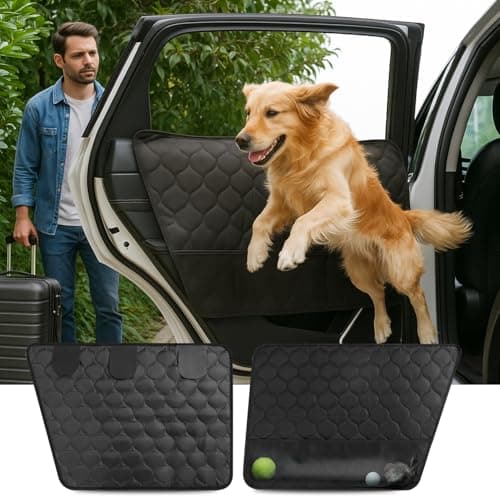 ThermoHalo 2PCS Car Door Protector for Dogs - Waterproof Pet Car Door Cover with Scratch Protection, Universal Fit for All Vehicles XL (XL) - Image 1