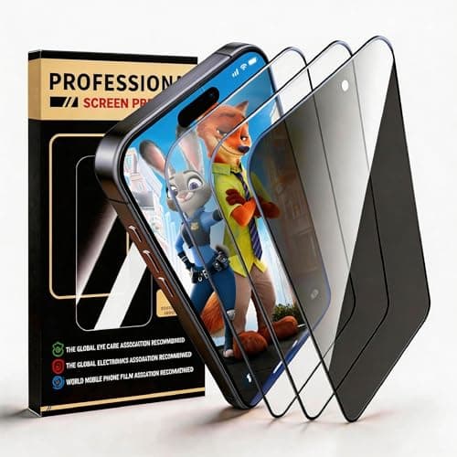 jpyyw 3 Pack Screen Protector for iPhone 16 Plus iPhone 15 iPhone 14 Tempered Glass, 2 HD 1 Anti Spy,Bubble-and-Dust-Free,with Easy Installation Frame, 9H Hardness,Scratch Resistant - Image 1