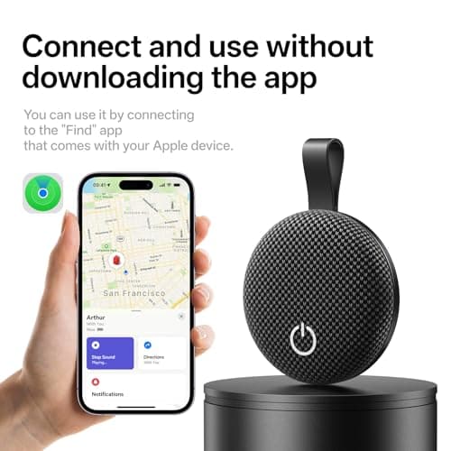 Air Tracker Tags-4 Pack, Bluetooth Tracker Works with Apple Find My (iOS Only), Smart Tag with Keychain, Item Finder for Luggage/Key/Suitcase/Pets/Wallet, Replaceable Battery (Mix Gray) - Thumbnail 3