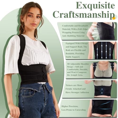 Xihan Back Brace - Posture Corrector for Women, Adjustable Shoulder Straightener with Lumbar Support, Relieve Upper/Lower Back, Neck & Shoulder Pain,-Small - Thumbnail 3