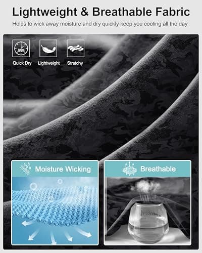 Men's Athletic Running Shorts with Zipper Pockets Quick Dry 7"/ 5"/ 9" Workout Gym Shorts for Basketball Hiking(Grey Camo,7XS) - Thumbnail 6