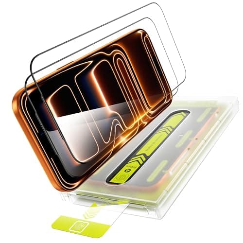 WSKEN for iPhone 17 Pro Screen Protector - [Auto-Dust Removal] [Top 9H+ Tempered Glass] 12FT Shatterproof Military Grade Diamond HD Durable Flim Easy Install Case Friendly, 2 Pack - Image 1