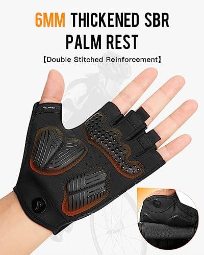 ATERCEL Cycling Gloves, Bike Gloves for Men Women, Bicycle Gloves for Cycling, Workout, Gym, Training, Weight Lifting Outdoor, Dirt Bike, Mountain Bike, and Riding (Black, Small) - Thumbnail 2
