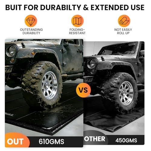 RVSNAIL Garage Floor Mat, 8'6''x22' Heavy Duty 1.2inch Thick Containment Mats, Waterproof PVC Matwith High Elastic Sponge Column, Non-Slip Surface, Parking Mat with a Squeegee - Thumbnail 6