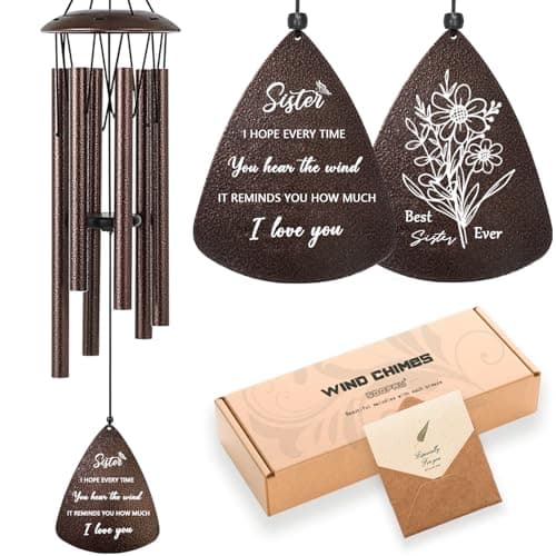 Soopau Sister Gifts, 32" Bronze Wind Chimes Sister Gifts for Women, Gifts for Sister, Sisters Gifts from Sister, Gifts for Sister in Law, Best Sister Ever Gifts - Image 1